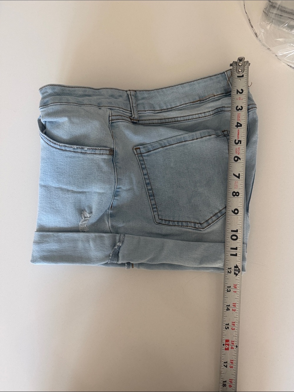 Light Blue Rolled-Hem Women's Denim Shorts